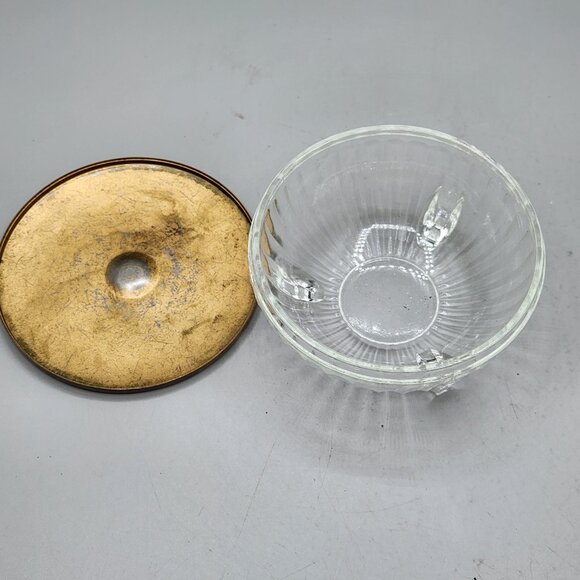 Antique 3 Jar Dresser Vanity Set Celluloid Green Floral 2 Powder Puffs - Picture 5 of 16